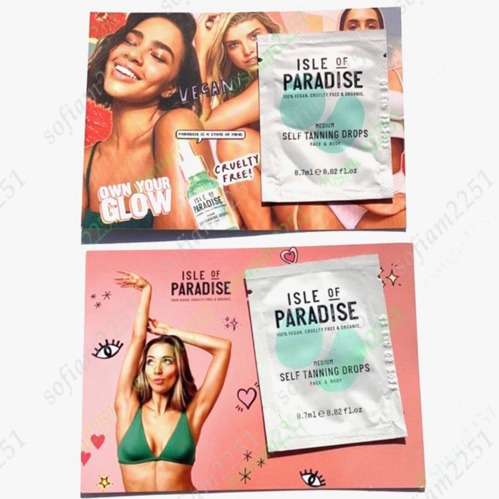 5️⃣/$25!💚Isle Of Paradise Tanning Drops 2Pc in Medium SEALED!